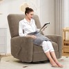 Nursery Recliner Chair, 360° Swivel Rocking Glider Chair for Adults with Adjustable Backrest & Footrest, Cozy Corduroy Upholstered Armchair - 3 of 4
