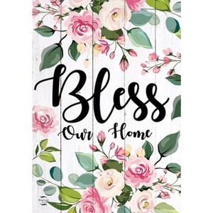 Floral Bless Our Home Double-Sided House Flag 28" x 40" Briarwood Lane - 1 of 4