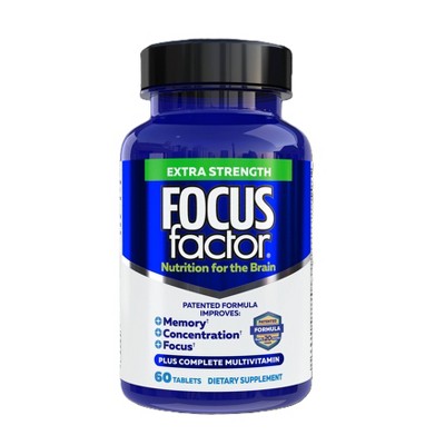 Focus Factor Extra Strength Brain Supplement & Complete Multivitamin Tablets - 60ct