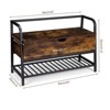 Homhougo Vintage Shoe Storage Bench, Industrial Indoor Entryway Shoe Bench, Lift Top Shoe Organizer Cabinet Brown - 2 of 4