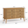 6 Drawer Dresser for Bedroom, Double Chest of Drawers, Boho Wooden Dresser with Handles, Storage Organizer for Closet, Living Room, Hallway, Entryway - 2 of 4