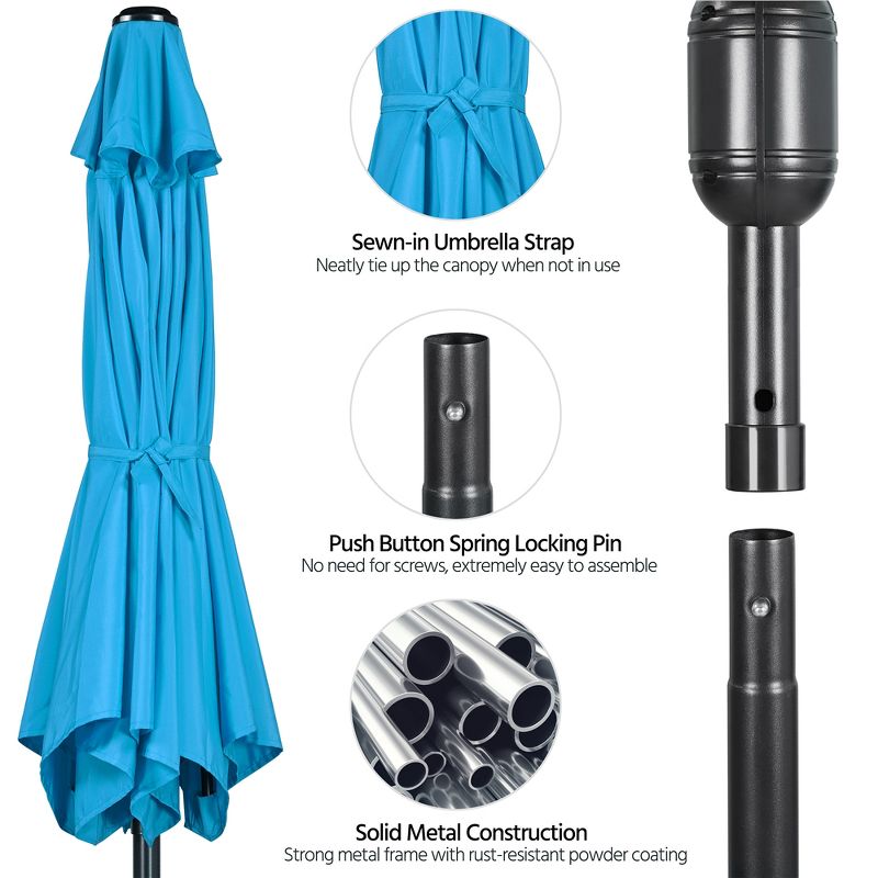 Yaheetech 9FT Outdoor Patio Umbrella with Crank and Push Button to Tilt, 5 of 11