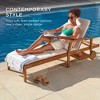 Best Choice Products 79x26in Acacia Wood Outdoor Chaise Lounge Chair w/ Adjustable Backrest, Table, Wheels - 2 of 4