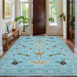 Washable Insect Runner Rug for Bedroom Kitchen Non Slip Rugs Whimsical Fantasy Boho Indoor Ultra Soft Rugs - 1 of 4