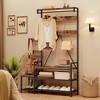 Garvee Hall Tree with Bench and Shoe Storage Parent-Child Coat Rack Shoe Bench Industrial Coat Tree Shoe Rack, Storage Cubbies, Hooks,Top Shelf - 4 of 4
