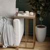 JIONJOY C-Shaped End Table with Beaded Tray Top - Space-Saving Farmhouse Snack Table for Couches - 3 of 4