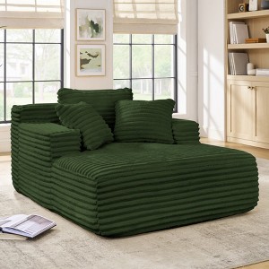 Hrinhom 51"W Compressed Sofa bed,Corduroy Upholstered Chaise Lounge,Foam Couch - 1 of 4