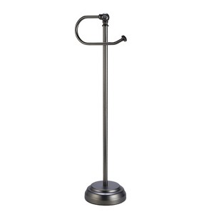 SunnyPoint Classic Bathroom Free Standing Toilet Tissue Paper Roll Holder Stand Black Nickel - 1 of 4