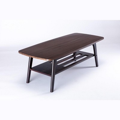 NicBex 47 Inch Rectangle Coffee Table with 2-Tier Storage,Farmhouse Center Table for Living Room,Bedroom