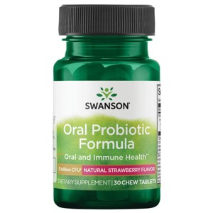 Swanson Oral Probiotic Formula - Natural Strawberry Flavor 3 billion Cfu Chewable 30ct. - 1 of 3