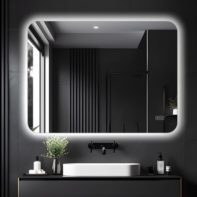 Dovelina Rectangle Bathroom Vanity Mirror LED Mirror with Defog