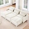 ModernLuxe Chenille Fabric Sofa with Ottoman & Lumbar Pillows, Ergonomic Sofa Couch for Living Room/Bedroom, Beige/Sky Blue/Green (2-4 Seats) - 2 of 4