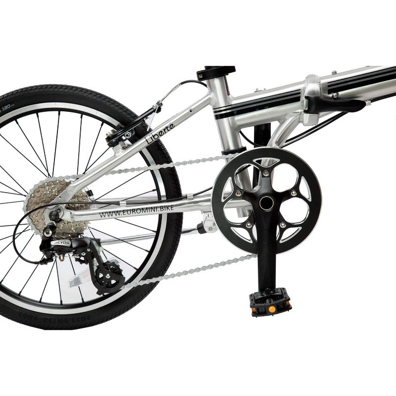 ZiZZO Liberte 8-Speed Aluminum 20&#34; Folding Bike - Silver Black, 4 of 9