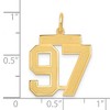 Black Bow Jewelry 14k Yellow Gold, Jersey Collection, Medium Number 97 Pendant - 3 of 4