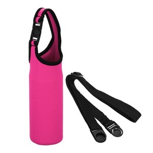 Unique Bargains Neoprene Insulated Removable Shoulder Straps Water Bottle Sling Bag 2.64"x7.28" - 1 of 4