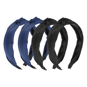 Unique Bargains Satin Knot Hairband for Women 4.92"x1.18" 4 Pcs - 1 of 4