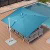 PURPLE LEAF  Patio Umbrella White Cantilever Offset Umbrella Rectangle Outdoor Umbrella with 360-degree Rotation - 2 of 4