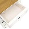 Sunnydaze Indoor Nightstand Table With Drawer And Door - Solid Pine ...