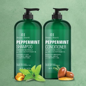Botanic Hearth Peppermint Oil Shampoo and Conditioner Set - Fights Hair Loss & Thinning - 16 fl oz Each - 1 of 4