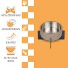 THE LICKER STORE Intersecta Small/Medium Concrete & Stainless Steel Bowl 16oz (2 Cups) w/ Metal Stand Pet Feeder - 3 of 4