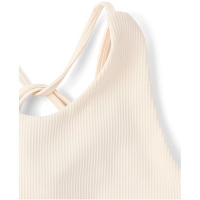The Children's Place Girls Active Sleeveless Quick Dry Cross Back Ribbed Tank Top White M (7/8) — фото 4