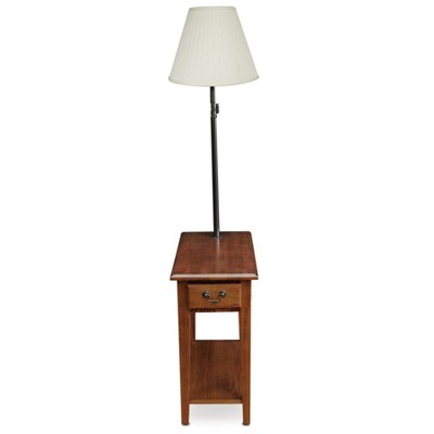 Medium Oak Rectangular Lamp Table with Storage Drawer