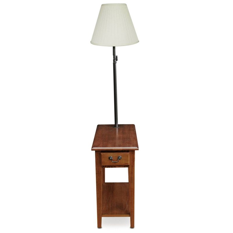 Swing Arm Lamp Chairside End Table Oak - Leick Home, 5 of 14