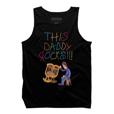 Men's Design By Humans Cute This Daddy Rocks The Baby By walrusindsutries Tank Top