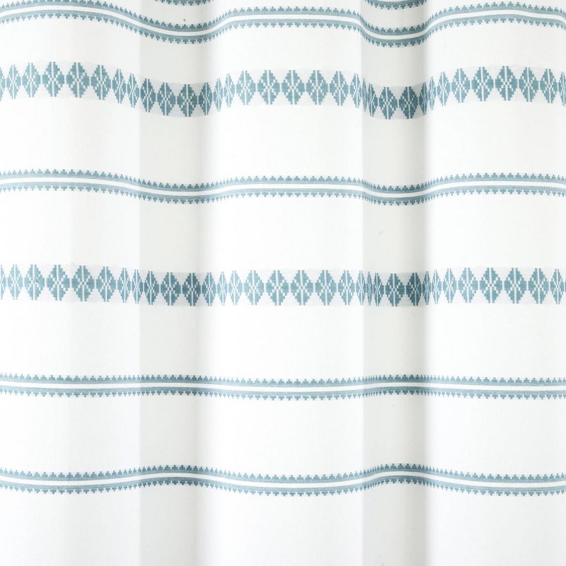 72&#34;x72&#34; Breezy Chic Tassel Jacquard Eco-Friendly Recycled Cotton Shower Curtain Blue - Lush D&#233;cor, 4 of 6