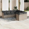 vidaXL 8 Piece Patio Sofa Set with Cushions Gray Poly Rattan - 2 of 4