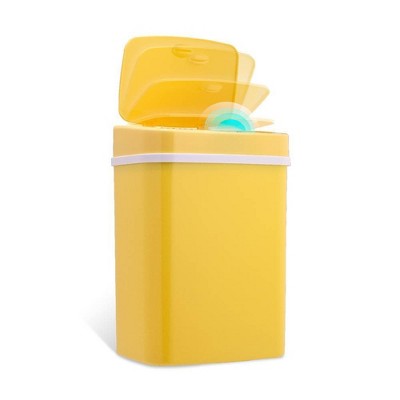 Yellow Plastic Touchless Automatic Trash Can, 4.2 Gallon