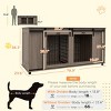 71" Dog Crate Furniture with Divider for 2 Small Dogs or 1 Large Dog, Wooden Kennel End Table with Storage and Double Sliding Door - LAOTIES - 3 of 4