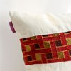 Slickblue Linen Patchwork Floor Cushion - Decorative Throw Pillow, 19.7"x19.7", 6 Design Choices, Machine Washable - 2 of 4