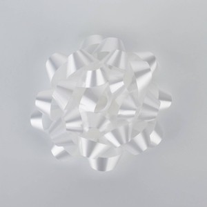 Bows And Sparkles 6" Large Glossy Gift Bow White - 1 of 2