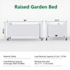 Infurnic Planters, Short Garden Bed Outdoor with Wheels and Drain Holes, Portable Planter Box for Patio Balcony Backyard, White, 30"*17.7"*17.56" - 4 of 4