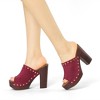 Allegra K Women's Open Round Toe Platform Block Heel Slides Sandals - 2 of 4