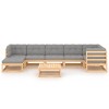 vidaXL Patio Furniture Set 8 Piece Outdoor Sectional Sofa Solid Wood Pine - Natural With Cushions - 3 of 4