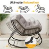 Heynemo Patio Rocking Chair with Ottoman, Outdoor Indoor Rocking Egg Chair with Cushions, Metal Lounge Chair Oversized Papasan Chair, Reading Chair - 4 of 4