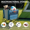 NAYSAYE Rolling Ball Storage Wagon Cart with Wheels Collapsible Sports Equipment Organizer for Ball and Family Gym, Blue and Gray, 20"*20"*37" - 2 of 4