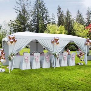 10x20 Heavy Duty Pop Up Canopy Tent with 6 Removable Sidewalls, Easy Up Commercial Canopy Tents with 3 Adjustable Heights, Stakes 18, Ropes 6 - 1 of 4