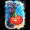 Women's Design By Humans halloween. the witch cat By POLINART Racerback Tank Top - 2 of 3