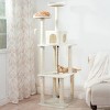 Pet Adobe Multilevel Cat Tree House With Hanging Rope - Ivory - 2 of 4