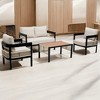 Mshliw Outdoor Sofa Set with Table, Rattan Accents, Waterproof and Rust-Proof – Ideal for Gardens, Patios, and Lawns - 2 of 4