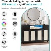 coucheta 2 Drawers Rattan Cabinet with Power Outlet and LED Lights, Boho Sideboard Buffet with Large Storage Space, for Living Room, Dining, Hallway - 3 of 4