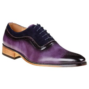 Gino Vitale | Gino Vitale Men's Lace Up Medallion Toe Dress Shoes - 1 of 3