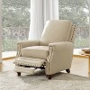 Theresa Transitional Style Upholstery Genuine Leather Recliner with Nailhead Trim for Living Room and Bedroom| ART OF LIVING DESIGNS - 3 of 4