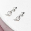 Girl's Pearls in a Basket Screw Back Sterling Silver Earrings - In Season Jewelry - 4 of 4