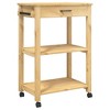 vidaXL Kitchen Trolley MONZA 23.6 in.x15.7 in.x35.4 in. Solid Wood Pine - 2 of 4