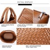 Generic Woven Bag for Women, Vegan Leather Tote Bag Large Summer Beach Travel Handbag - 4 of 4