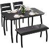 Kitchen Table Set for 4，4-Piece Dining Table with 2 Chairs & PU Upholstered Bench, Cutting Corner Tabletop - 2 of 4